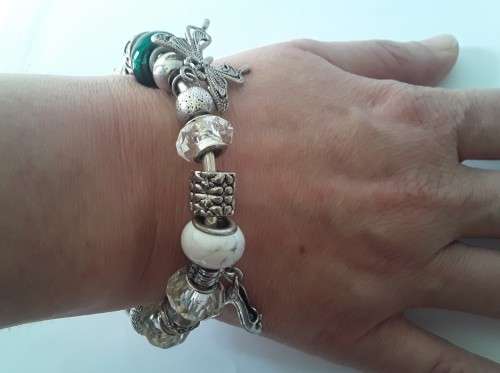 Sterling silver, Pandora style bead bracelet