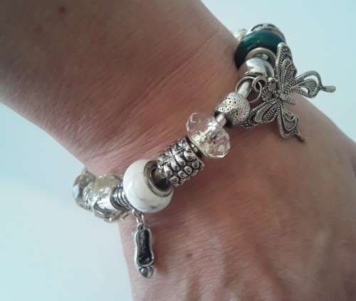 Sterling silver, Pandora style bead bracelet