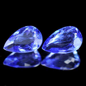 0.81 Ct. - 2 Pieces - Flawless Natural Violetish Blue Tanzanite - Make Gorgeous Earings