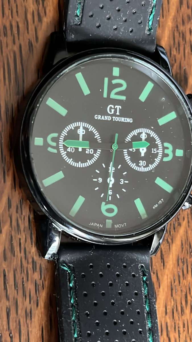 Fashion Watch - Black with Green, details below