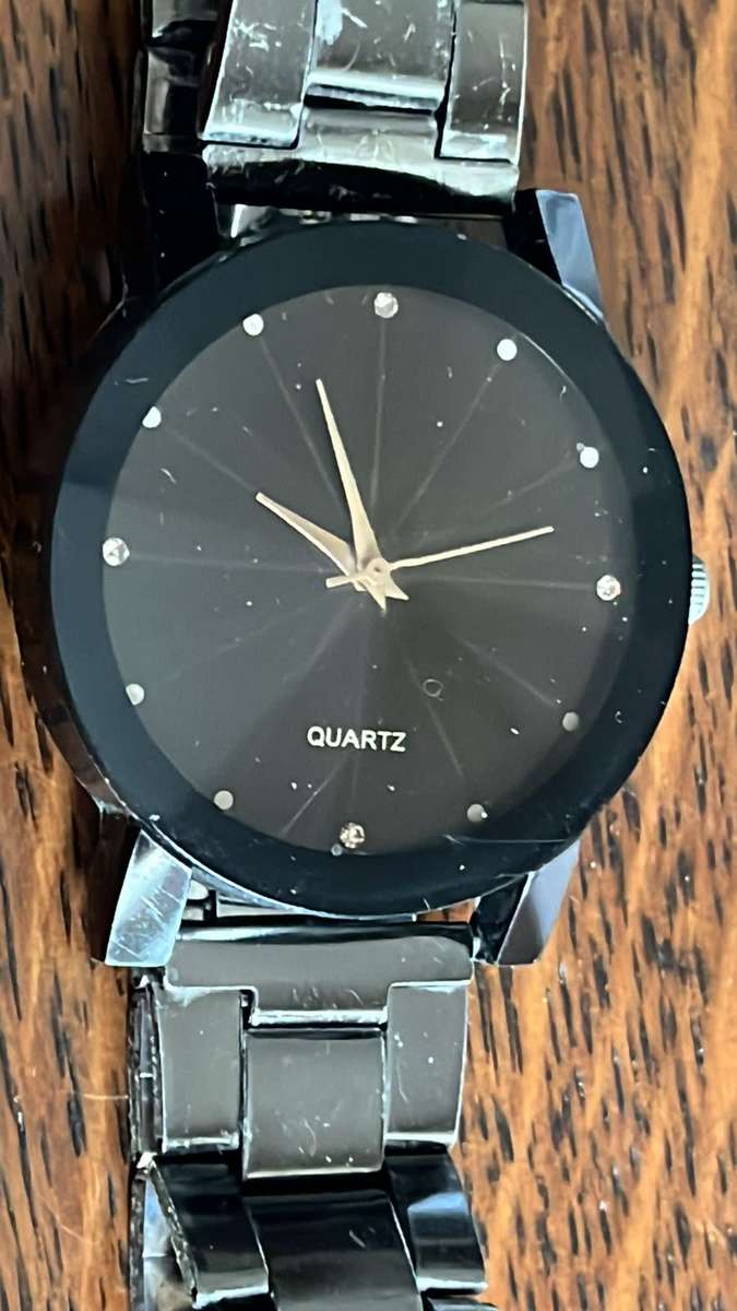 Fashion Dress Watch - Black with Metal Strap, details below