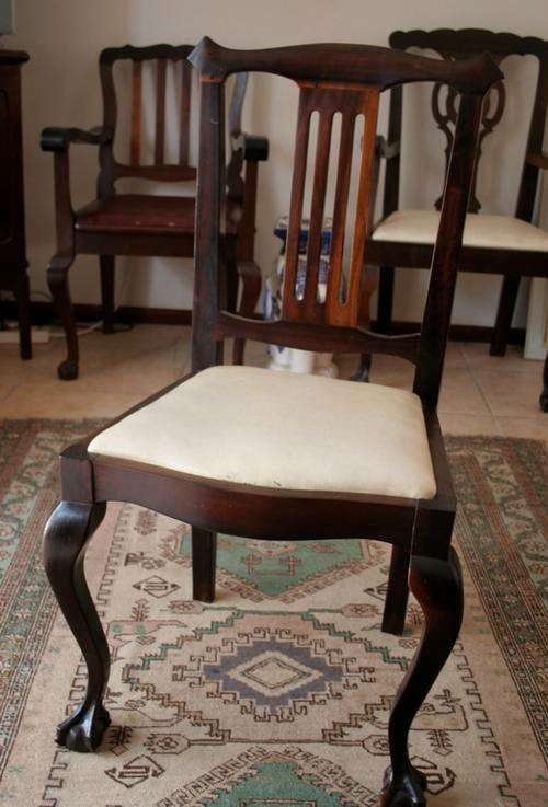 8 BEAUTIFUL STINKWOOD DINING CHAIRS IN VERY GOOD CONDITION - LOOK TO BE HANDMADE