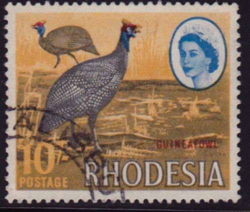 RHODESIA 1966/70 MARDON PRINTING TEN SHILLING VERY FINE USED R320