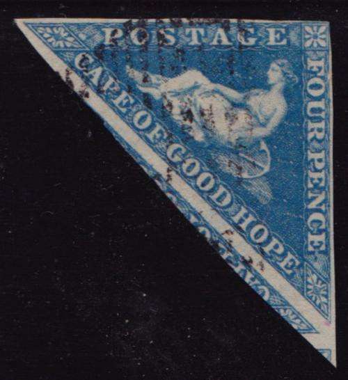 COGH FOUR PENNY WITH EXTRA WIDE MARGIN SHOWING 2 OTHER STAMPS- VERY FINE USED