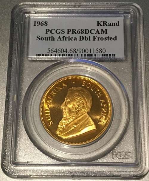 1oz Krugerrand 1968 Double Frosted PCGS PR68DCAM