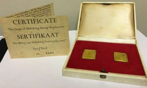 The Seige of Mafikeng Stamp Replica Set - 18carat Gold