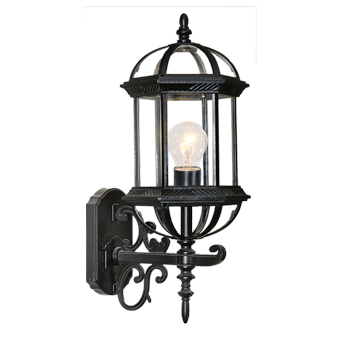 OUTDOOR WALL LIGHT L010 BLACK 6 PANEL UP FACING BRIGHT STAR
