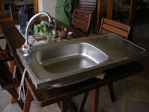 Stainless steel kitchen sink Citimetal (sit-on) 90x46 cm.
