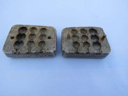 Marble Stone Block Musket Bullet Mould - Rare Vintage Handmade.