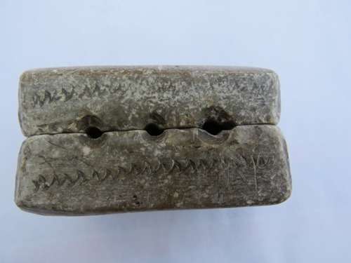 Marble Stone Block Musket Bullet Mould - Rare Vintage Handmade.