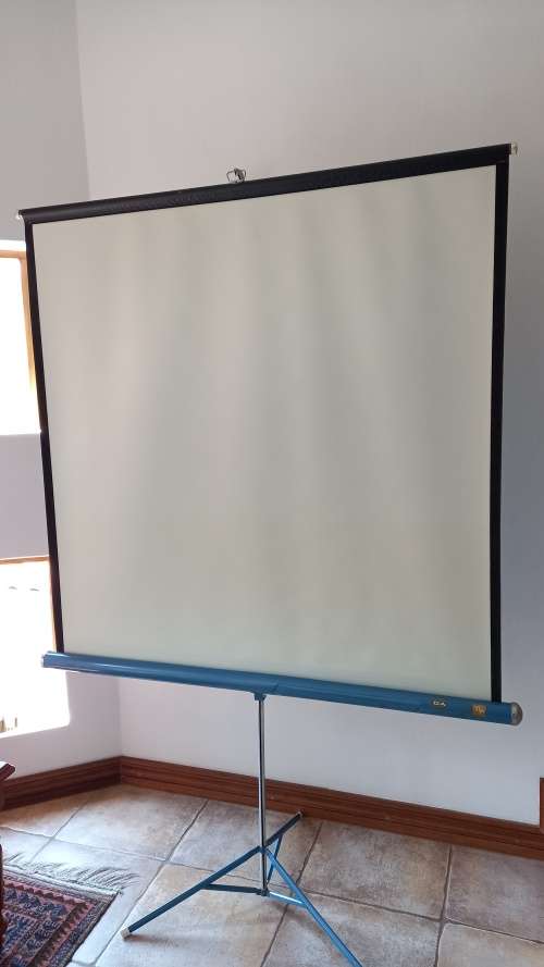 Projector screen for films, slides or for power point presentations.
