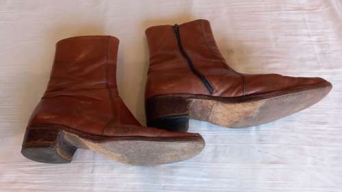 Medium Brown leather gents boots, size 44 (10 UK)