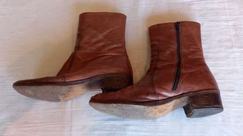 Medium Brown leather gents boots, size 44 (10 UK)