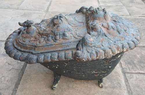 Antique Cast Iron Coal Scuttle, by JBA Godin (1817-1889).