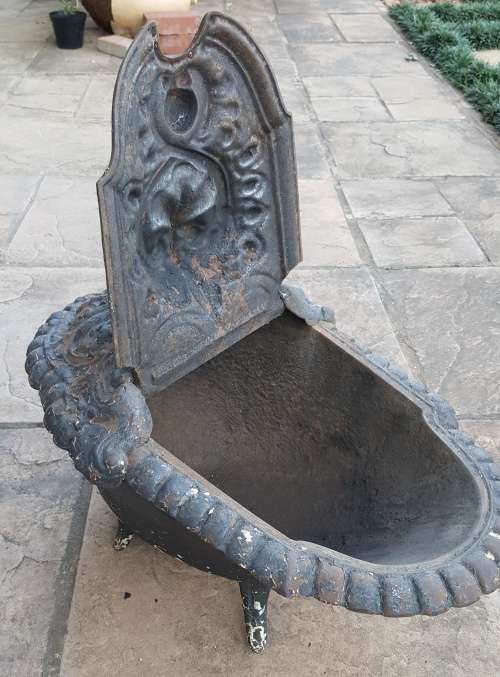 Antique Cast Iron Coal Scuttle, by JBA Godin (1817-1889).