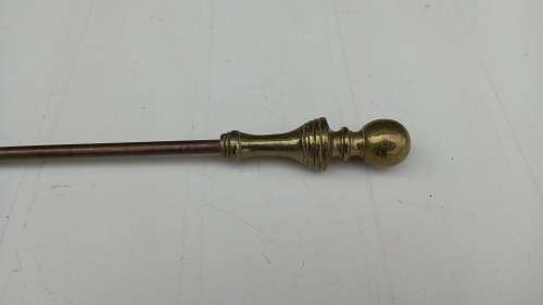 Antique Brass Fireside Companion Set with long decorative handles.