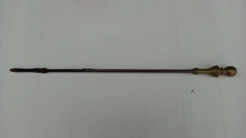 Antique Brass Fireside Companion Set with long decorative handles.