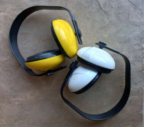 Set of 2 ear muff protection head sets.