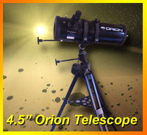 ORION 4.5" REFLECTOR TELESCOPE ON EQUATORIAL MOUNT