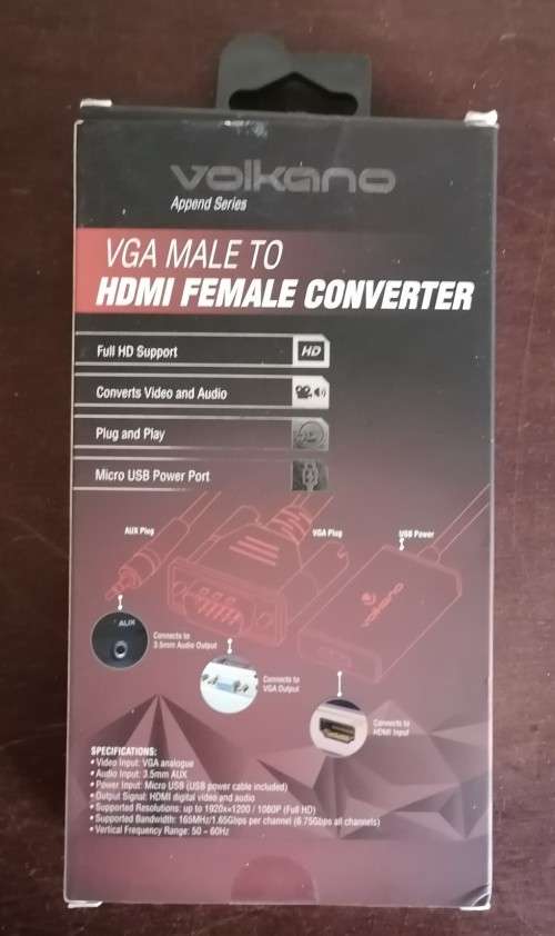 Volkano VGA Male to HDMI Female Converter