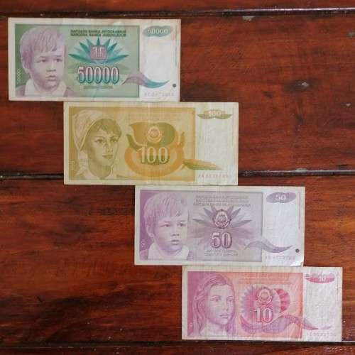 4x Bank Notes from Yugoslavia