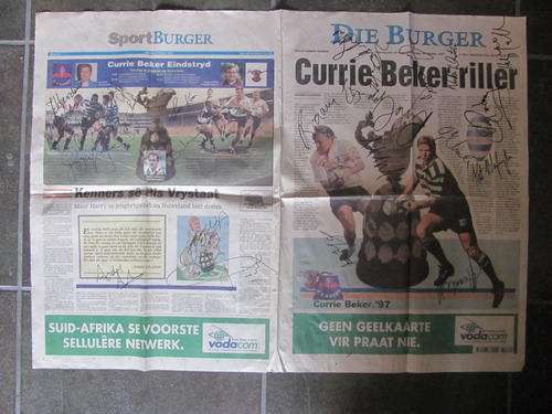 1997 Currie Cup Final Squad Signatures