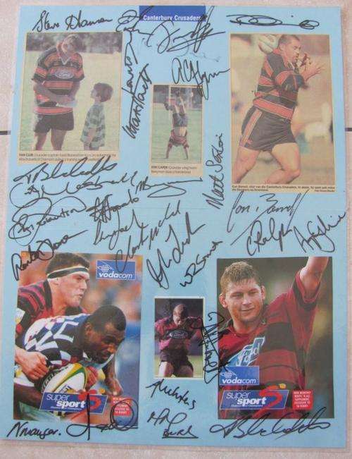 Canterburry Crusaders Rugby Squad Signatures