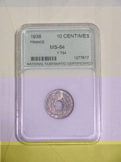 1938 10 Centimes France MS64