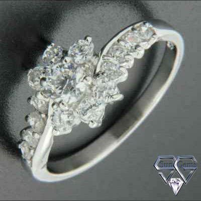 Solid 925 Sterling Silver & Russian AAA+ CZ ring size 7# + 2.90g