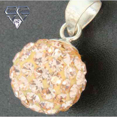 Sterling Silver Pendant 18mm with crystal stone