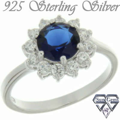 Solid 925 Sterling Silver & Russian AAA+ CZ ring size 7 # + 2.89g