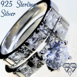 Solid 925 Sterling Silver & Russian AAA+ CZ ring size 5 # + 5.31g