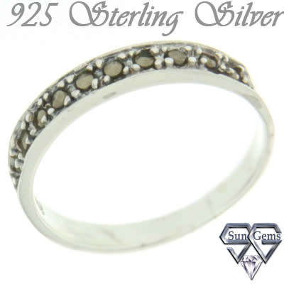 Solid 925 Sterling Silver With Marcazite  stones ring size # 7 + 2.20g