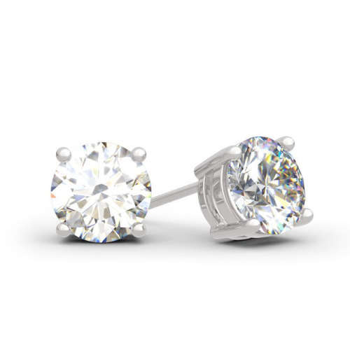 Solid 925 Sterling Silver Earrings with Cubic Zirconia Stones