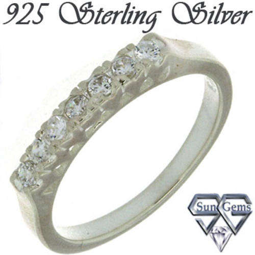 Solid 925 Sterling Silver & CZ ring size 6# + 2.23g