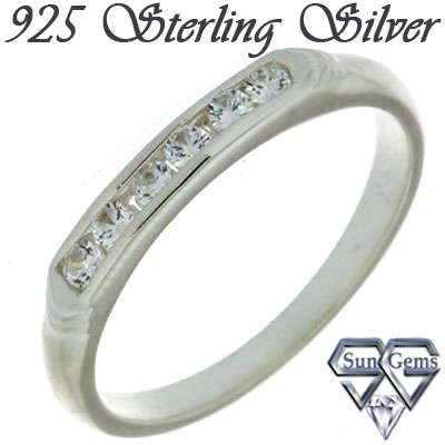Solid 925 Sterling Silver & CZ ring size 7# + 2.15g