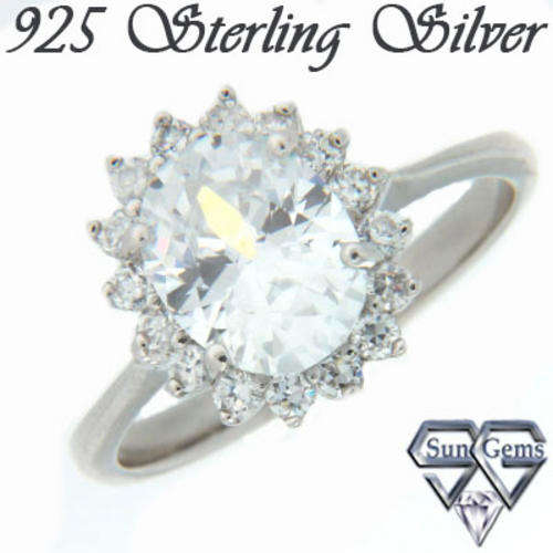 Solid 925 Sterling Silver & CZ ring size 7# + 3.37g