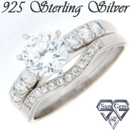Solid 925 Sterling Silver & CZ ring size 6# + 3.73g