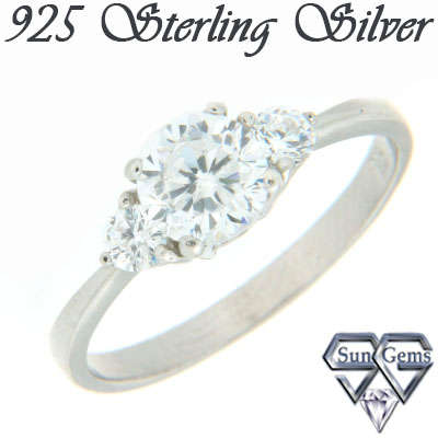 Solid 925 Sterling Silver & CZ ring size 7# + 2.10g