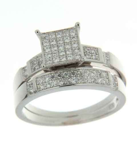 Solid 925 Sterling Silver & CZ ring  size #8 + 3.94g