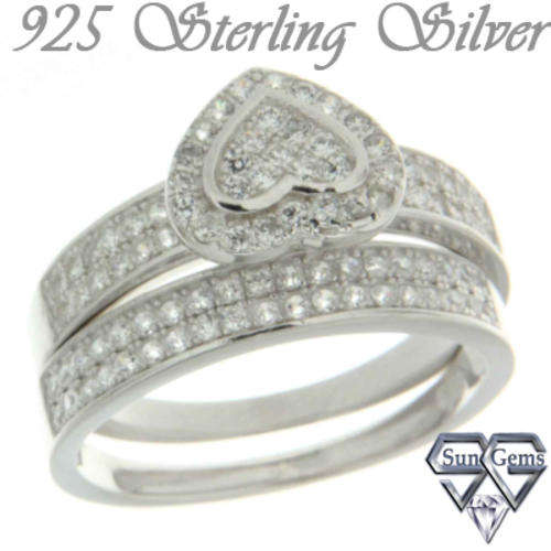 Solid 925 Sterling Silver & CZ ring size 7  + 3.78g