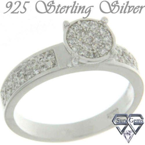 Solid 925 Sterling Silver & CZ ring size 7  + 2.73g
