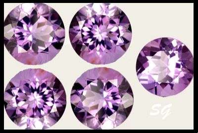 5 x Natural Mined Amethyst 2.6mm each 0.360cts