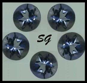 Natural Mined Iolite 3.0mm: total 0.475cts (parcel of 5 gems)