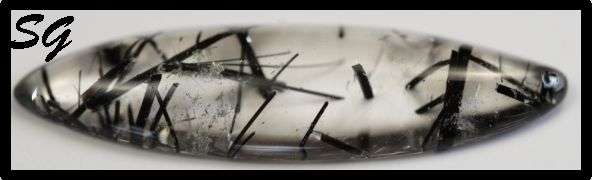 Natural Mined Tourmalinated  Quartz: 27.5mm X 8.1mm X 3.4mm, 5.1cts