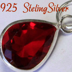 Russian Created AAA++ CZ & Solid 925 Sterling silver pendant 17mm + 0.48g