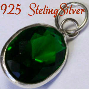 Russian Created AAA++ CZ & Solid 925 Sterling silver pendant 19mm + 0.50g