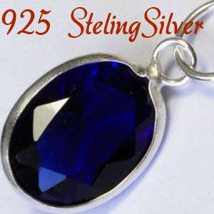 Russian Created AAA++ CZ & Solid 925 Sterling silver pendant 17mm + 0.55g