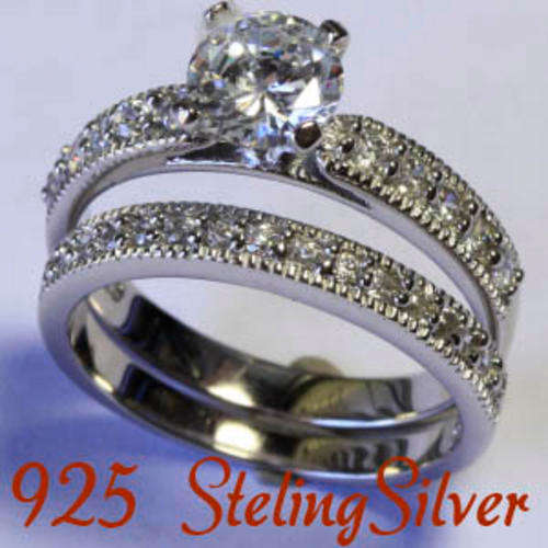 Russian Lab created diamond & Solid 925 Sterling silver ring size 8# + 6.30g