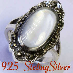 Natural Mined Gemstones & Solid 925 Sterling silver ring size 7# + 5.52g